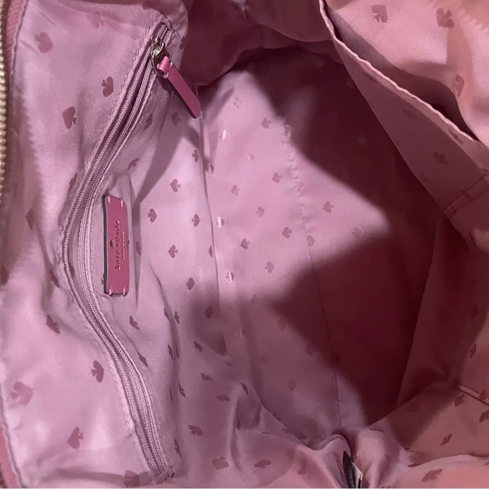 Kate Spade Medium Nylon Hayden Top d Tote, Pink, Zipper Closure - Picture 8 of 11